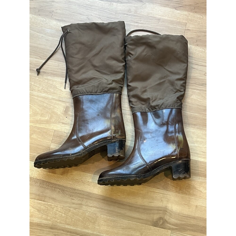 Women's Brown Vintage All Weather Mid-Calf High Boots Sheepskin Lined Size 7 / 8